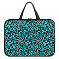 Turquoise And Pink Leopard Print Laptop Sleeve With Handle