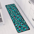 Turquoise And Pink Leopard Print Long Kitchen Mat
