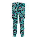 Turquoise And Pink Leopard Print Men's Leggings