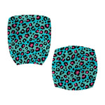 Turquoise And Pink Leopard Print Office Chair Cover