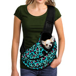 Turquoise And Pink Leopard Print Pet Sling Carrier