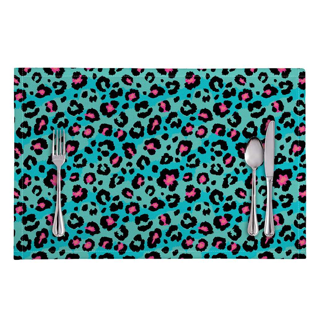 Turquoise And Pink Leopard Print Placemat