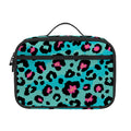 Turquoise And Pink Leopard Print Portable Lunch Bag