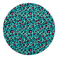 Turquoise And Pink Leopard Print Round Blanket
