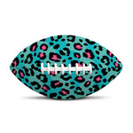 Turquoise And Pink Leopard Print Rugby Ball