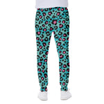 Turquoise And Pink Leopard Print Scuba Joggers