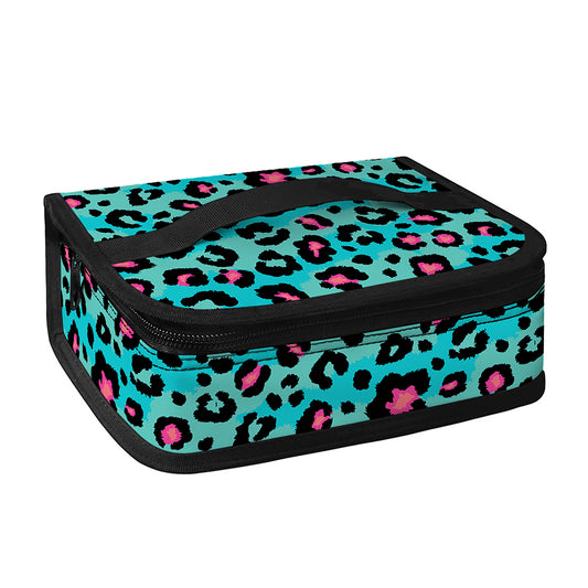 Turquoise And Pink Leopard Print Small Lunch Bag