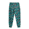 Turquoise And Pink Leopard Print Sweatpants