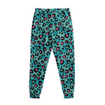 Turquoise And Pink Leopard Print Sweatpants