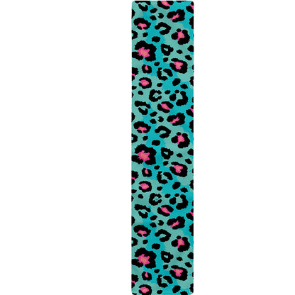 Turquoise And Pink Leopard Print Table Runner
