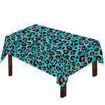 Turquoise And Pink Leopard Print Tablecloth
