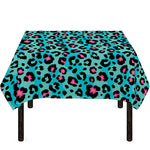 Turquoise And Pink Leopard Print Tablecloth
