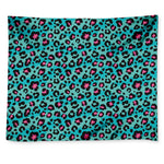Turquoise And Pink Leopard Print Tapestry