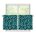 Turquoise And Pink Leopard Print Tier Curtains