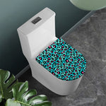 Turquoise And Pink Leopard Print Toilet Lid Cover