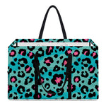 Turquoise And Pink Leopard Print Utility Tote Bag