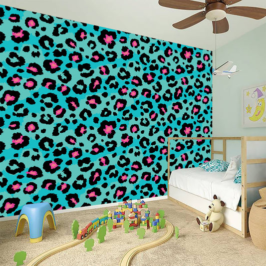 Turquoise And Pink Leopard Print Wall Sticker