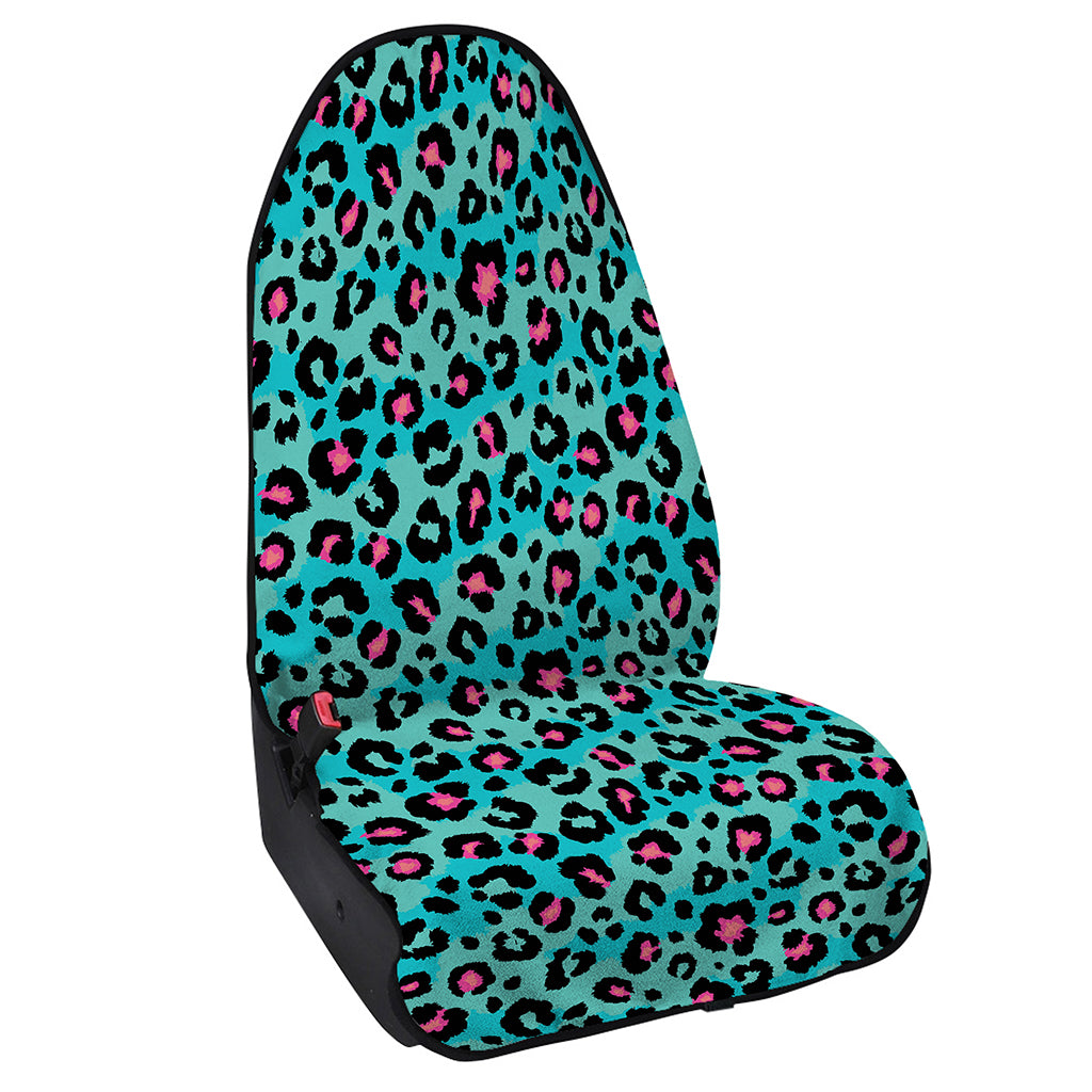 Turquoise And Pink Leopard Print Waterproof Car Seat Cover