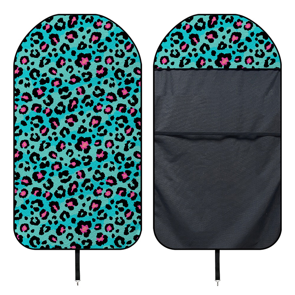 Turquoise And Pink Leopard Print Waterproof Car Seat Cover