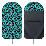 Turquoise And Pink Leopard Print Waterproof Car Seat Cover