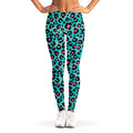 Turquoise And Pink Leopard Print Women's Leggings