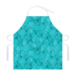 Turquoise Argyle Pattern Print Adjustable Apron