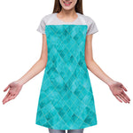 Turquoise Argyle Pattern Print Adjustable Apron