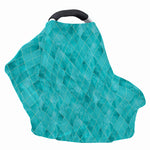 Turquoise Argyle Pattern Print Baby Seat Cover
