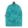 Turquoise Argyle Pattern Print School Backpack