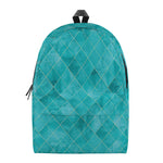 Turquoise Argyle Pattern Print Backpack