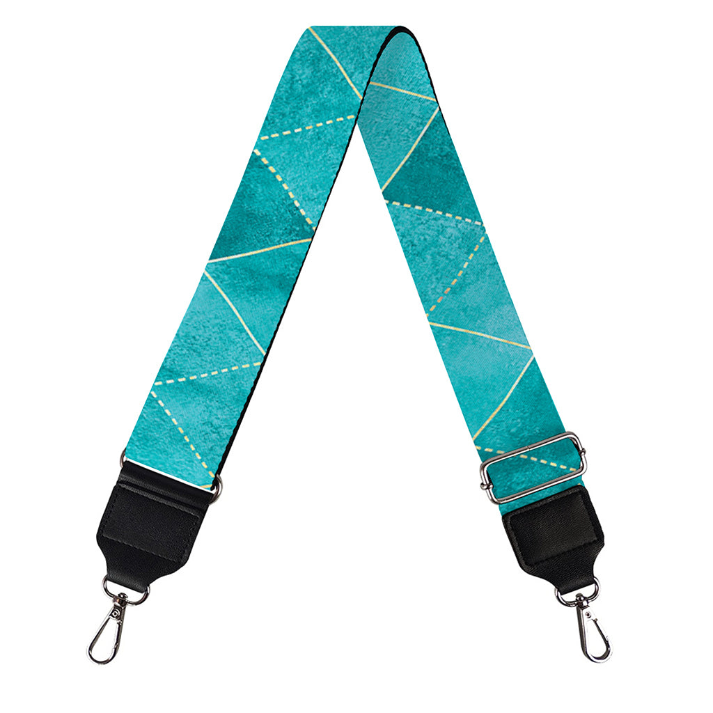 Turquoise Argyle Pattern Print Bag Strap