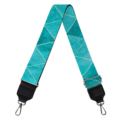 Turquoise Argyle Pattern Print Bag Strap