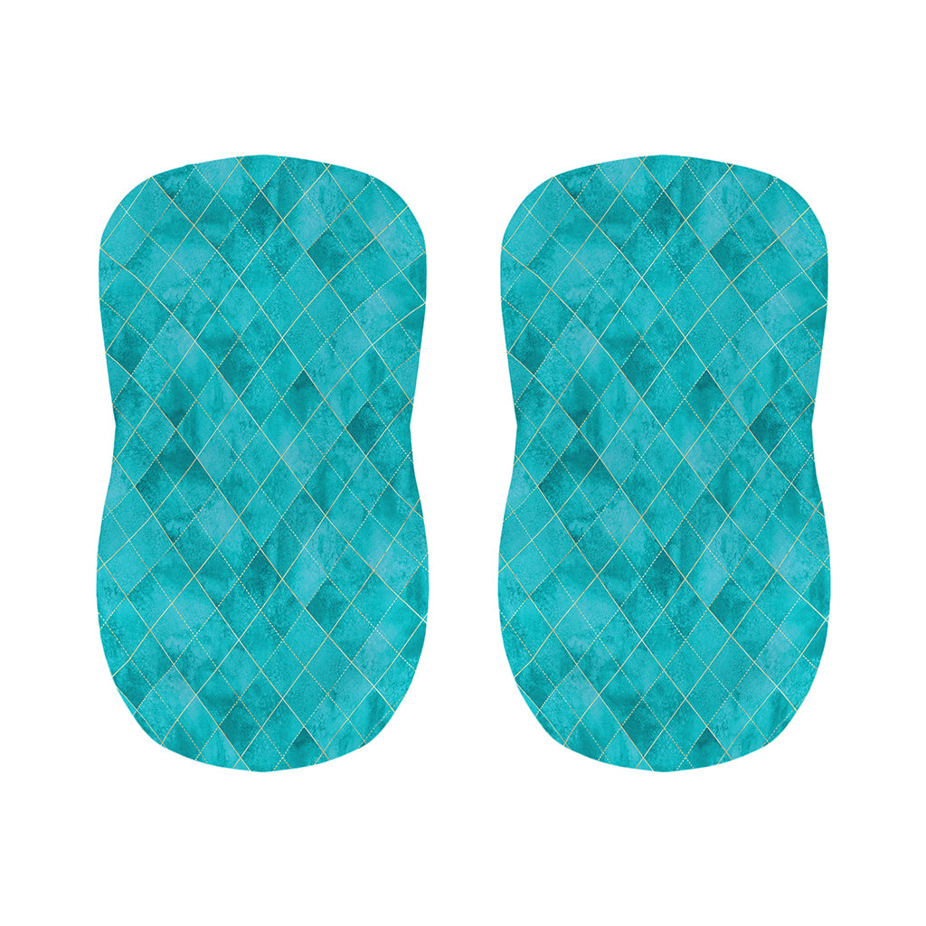Turquoise Argyle Pattern Print Bar Stool Covers