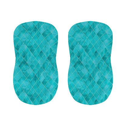 Turquoise Argyle Pattern Print Bar Stool Covers