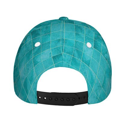 Turquoise Argyle Pattern Print Baseball Cap