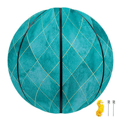 Turquoise Argyle Pattern Print Basketball