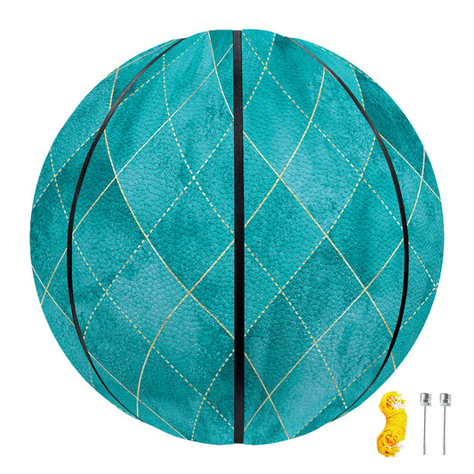 Turquoise Argyle Pattern Print Basketball