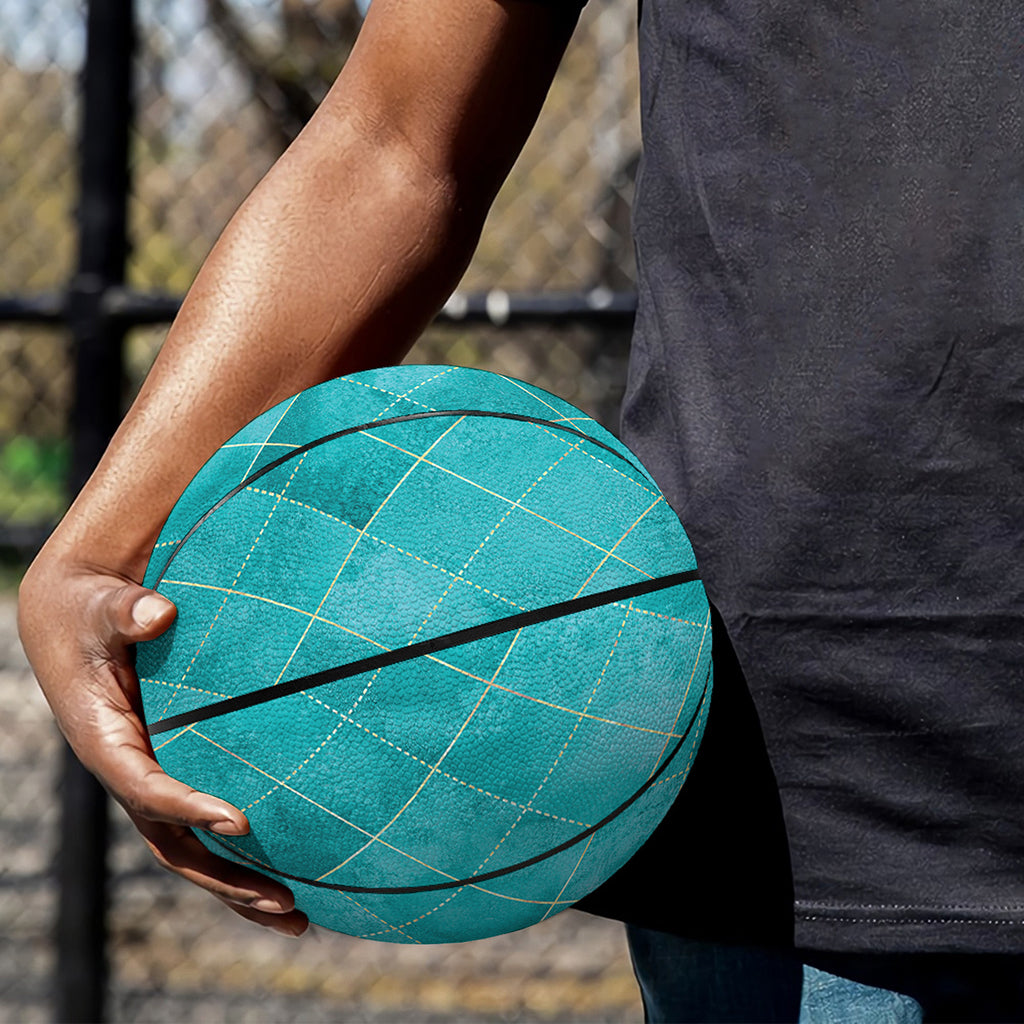 Turquoise Argyle Pattern Print Basketball
