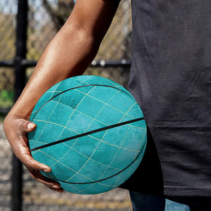 Turquoise Argyle Pattern Print Basketball
