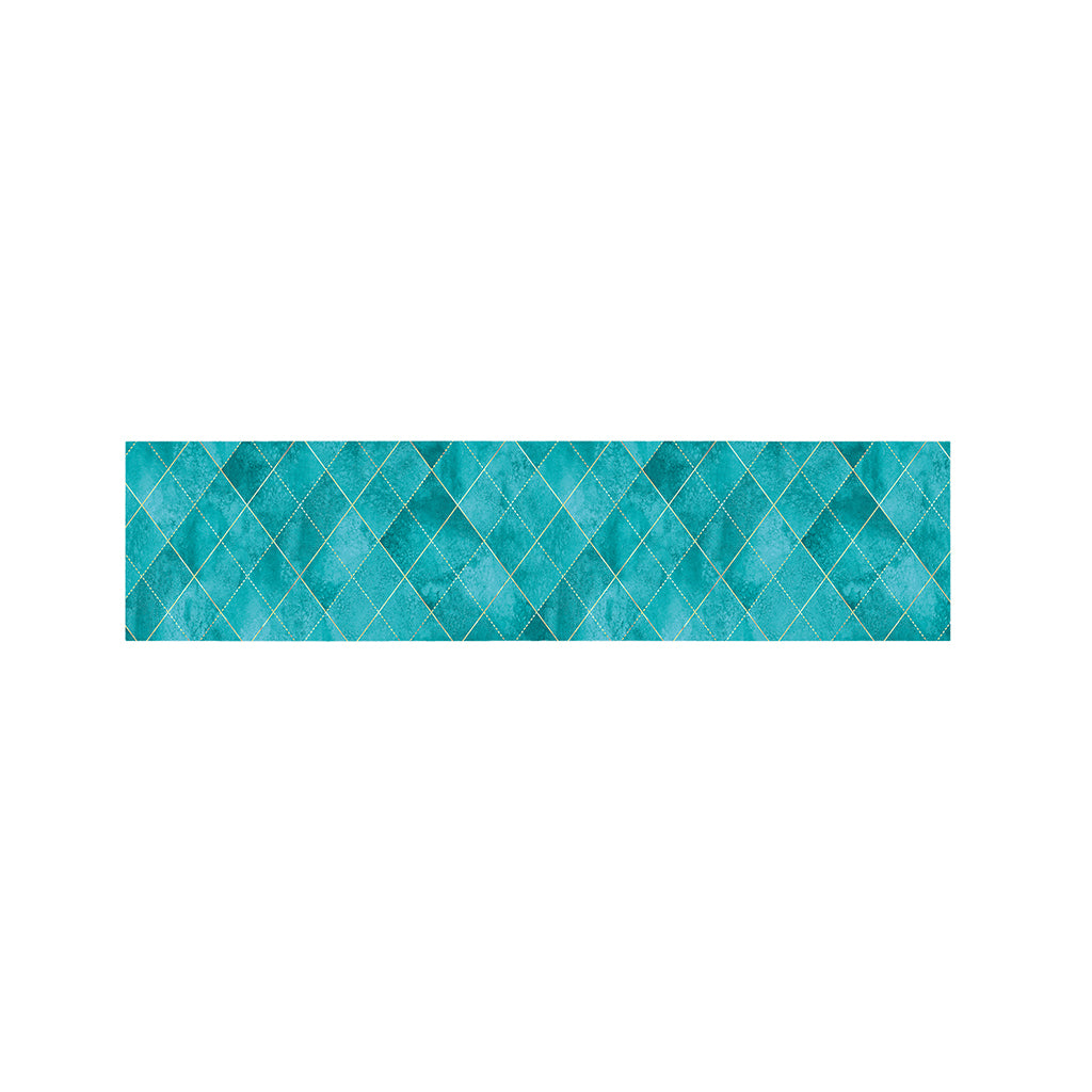 Turquoise Argyle Pattern Print Bed Runner