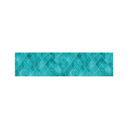 Turquoise Argyle Pattern Print Bed Runner
