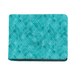 Turquoise Argyle Pattern Print Bifold Wallet