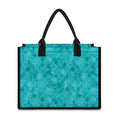 Turquoise Argyle Pattern Print Canvas Tote Bag