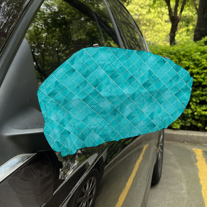 Turquoise Argyle Pattern Print Car Side Mirror Covers
