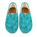 Turquoise Argyle Pattern Print Casual Shoes