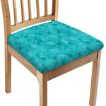 Turquoise Argyle Pattern Print Chair Cushion Cover