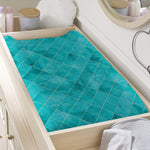Turquoise Argyle Pattern Print Changing Pad Cover