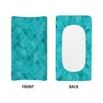 Turquoise Argyle Pattern Print Changing Pad Cover
