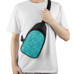 Turquoise Argyle Pattern Print Chest Bag