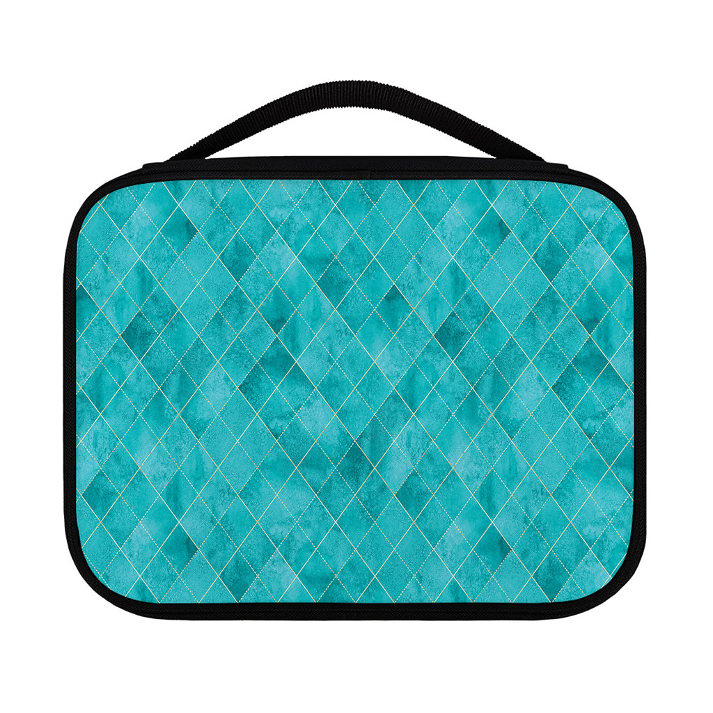 Turquoise Argyle Pattern Print Classic Bible Case